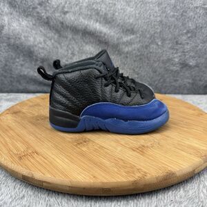 Nike Air Jordan 12 Retro Shoes Boys Size 8C Blue Black Basketball 850000-014